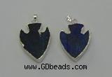 NGP6569 22*28mm - 25*35mm arrowhead lapis lazuli pendants