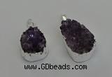 NGP6604 20*25mm - 20*30mm freeform druzy amethyst pendants