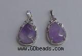 NGP6608 22*30mm faceted teardrop light amethyst gemstone pendants