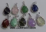 NGP6626 22*30mm faceted teardrop mixed gemstone pendants