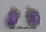 NGP6630 18*25mm faceted oval light amethyst gemstone pendants