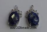 NGP6643 18*25mm faceted oval lapis lazuli gemstone pendants