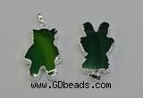 NGP6656 22*38mm Animal or V-shaped agate gemstone pendants