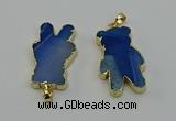 NGP6663 22*38mm Animal or V-shaped agate gemstone pendants