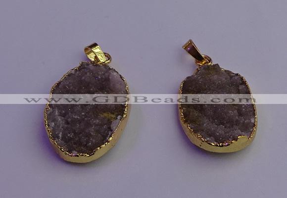 NGP6685 20*30mm - 22*32mm freeform druzy agate gemstone pendants