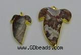 NGP6691 25*30mm - 30*40mm tooth agate gemstone pendants wholesale