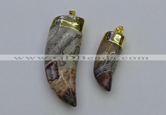 NGP6703 15*35mm - 20*50mm horn agate gemstone pendants