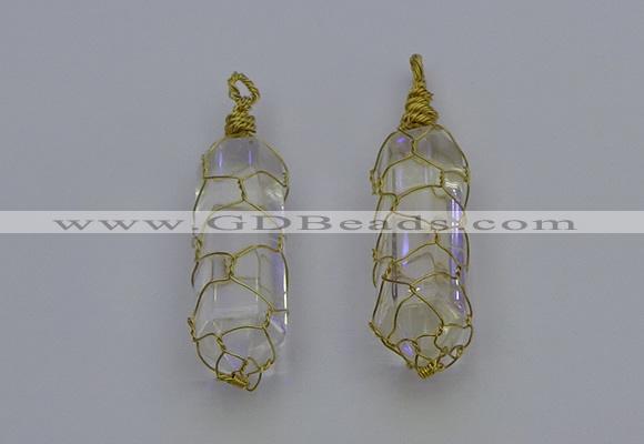 NGP6730 13*40mm sticks white crystal gemstone pendants wholesale