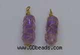 NGP6733 13*40mm sticks amethyst gemstone pendants wholesale