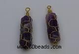 NGP6735 13*40mm sticks amethyst gemstone pendants wholesale