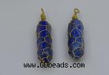 NGP6750 13*40mm sticks lapis lazuli gemstone pendants wholesale