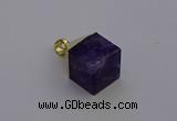 NGP6766 15*22mm cube amethyst gemstone pendants wholesale