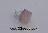 NGP6781 15*22mm cube rose quartz gemstone pendants wholesale