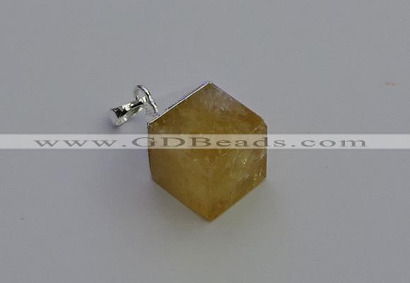 NGP6783 15*22mm cube citrine gemstone pendants wholesale