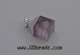 NGP6785 15*22mm cube light amethyst gemstone pendants wholesale