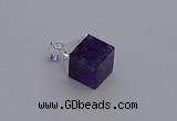 NGP6786 15*22mm cube amethyst gemstone pendants wholesale