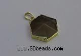 NGP6814 24*25mm hexagon moonstone gemstone pendants wholesale