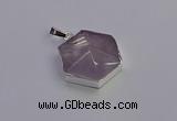 NGP6825 24*25mm hexagon light amethyst gemstone pendants wholesale