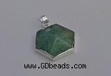 NGP6832 24*25mm hexagon amazonite gemstone pendants wholesale