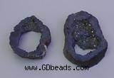 NGP6846 35*45mm - 40*50mm freeform plated druzy agate pendants