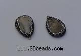 NGP6854 18*25mm - 20*25mm flat teardrop druzy agate pendants