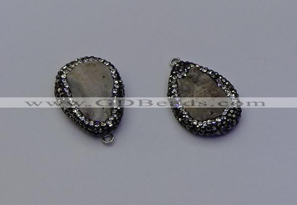 NGP6854 18*25mm - 20*25mm flat teardrop druzy agate pendants