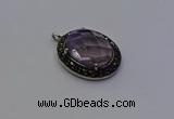 NGP6861 20*25mm oval light amethyst pendants wholesle