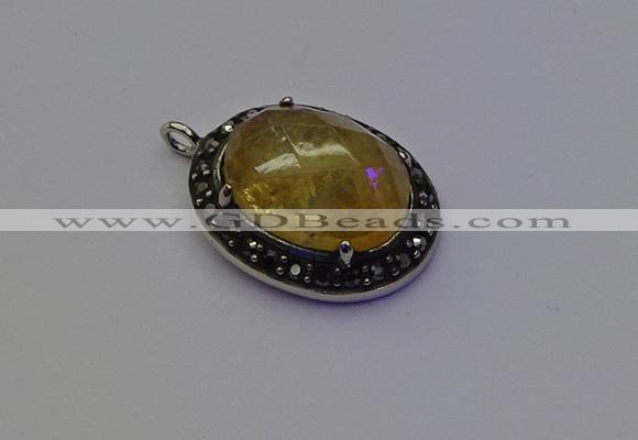 NGP6864 20*25mm oval citrine gemstone pendants wholesle