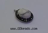 NGP6869 20*25mm oval white howlite gemstone pendants wholesle