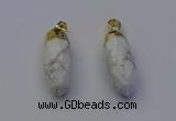 NGP6880 12*30mm - 15*30mm faceted bullet white howlite pendants