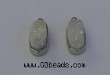 NGP6895 10*22mm - 12*25mm freeform plated druzy quartz pendants