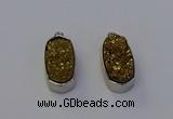 NGP6897 10*22mm - 12*25mm freeform plated druzy quartz pendants