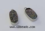 NGP6899 10*22mm - 12*25mm freeform plated druzy quartz pendants