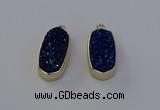 NGP6911 10*22mm - 12*25mm freeform plated druzy quartz pendants