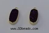 NGP6912 10*22mm - 12*25mm freeform plated druzy quartz pendants