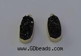 NGP6913 10*22mm - 12*25mm freeform plated druzy quartz pendants