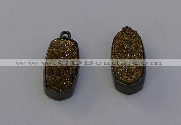 NGP6919 10*22mm - 12*25mm freeform plated druzy quartz pendants