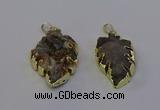 NGP6945 22*35mm - 30*45mm leaf druzy agate pendants wholesale