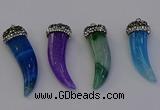 NGP6969 12*40mm - 15*45mm horn agate gemstone pendants