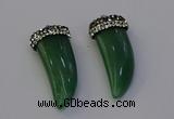 NGP6979 12*40mm - 15*45mm horn green aventurine pendants wholesale