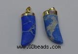 NGP7028 12*35mm - 14*40mm horn white howlite turquoise pendants