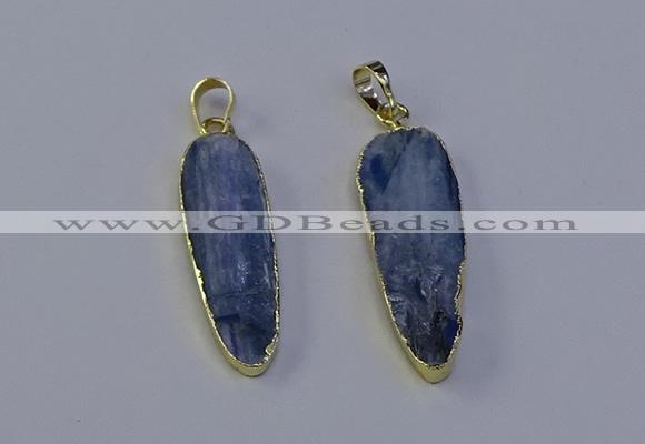 NGP7049 13*35mm - 14*40mm flat teardrop blue kyanite pendants