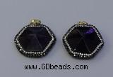 NGP7116 30*30mm hexagon amethyst gemstone pendants wholesale