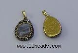 NGP7151 20*25mm freeform druzy agate pendants wholesale