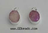 NGP7187 15*20mm oval druzy quartz pendants wholesale