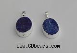 NGP7190 15*20mm oval druzy quartz pendants wholesale