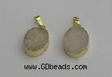 NGP7195 15*20mm oval druzy quartz pendants wholesale