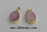 NGP7198 15*20mm oval druzy quartz pendants wholesale