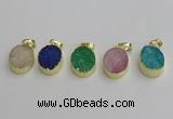 NGP7203 15*20mm oval druzy quartz pendants wholesale