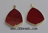 NGP7248 38*50mm flat teardrop mookaite gemstone pendants